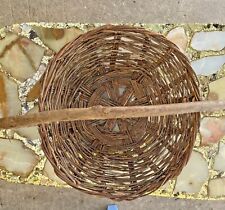 ANTIQUE PRIMITIVE OLD WOODEN BASKET HAND MADE OF BRANCHES