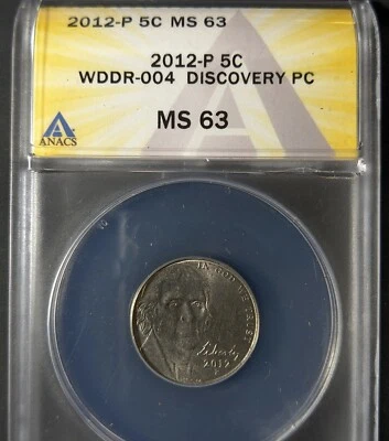 2012-P DOUBLED DIE REVERSE WDDR-004 JEFFERSON NICKEL EXTREMELY RARE - Image 1 of 3