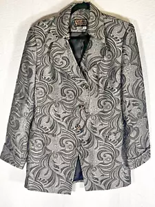 Champagne Italy Topper Coat 12 Jeweled Taffeta Jacket Festival Asymmetrical - Picture 1 of 6