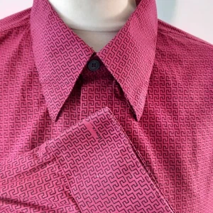 Versace Classic V2 Herren Hemd 1990er Vintage rot und schwarz Baumwolle 17" Kragen - Bild 1 von 9
