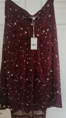 Pure Collection Heart Print Pleated Skirt UK 14 - Image 1 of 3
