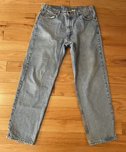 Vintage Levis 550 Jeans Size 36 x 32 Light Wash Denim Blue Orange Tag - Picture 1 of 8