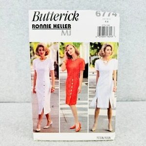 Butterick 6774 Tapered Kleid mit kurzen Ärmeln Misses Größe 6 8 Schnittmuster - Bild 1 von 5
