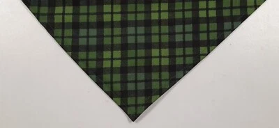 Dog Bandana, St. Patrick's Day, Green, Tartan, Plaid, M, L, S - Image 1 of 3