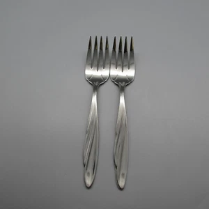 Oneida Community Stainless SHORELINE Large  SERVING  Forks - Set of Two New - Picture 1 of 4