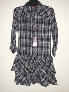 Panhandle Plaid Ladies Western Dress Junior Size Medium - Picture 1 of 3