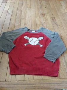 Gymboree Boy's 4 4T Red Baseball Raglan Sweater - Picture 1 of 1
