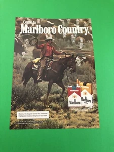 MARLBORO CIGARETTES ORIGINAL VINTAGE 1 PAGE PRINT AD PRINTED ADVERTISEMENT CC4 - Picture 1 of 1