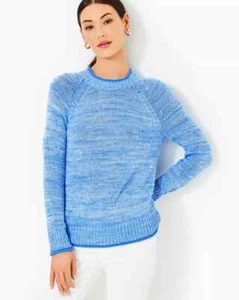 Neu Lilly Pulitzer Deba Pullover Blau Stream Meliert Large - Bild 1 von 3