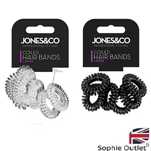 6pk HAIR Bobbles Spiral Coil Elastic Tangle Free Stretchy Wired Plastic Bands UK - Picture 1 of 11