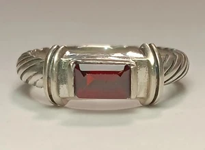 Vintage Sterling Silver And Garnet Ring Size 7 - Picture 1 of 5