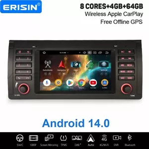 8 Kern Android 14 DAB+ Autoradio Navi 64GB Carplay DSP Wifi Bluetooth BMW X5 E53 - Bild 1 von 24