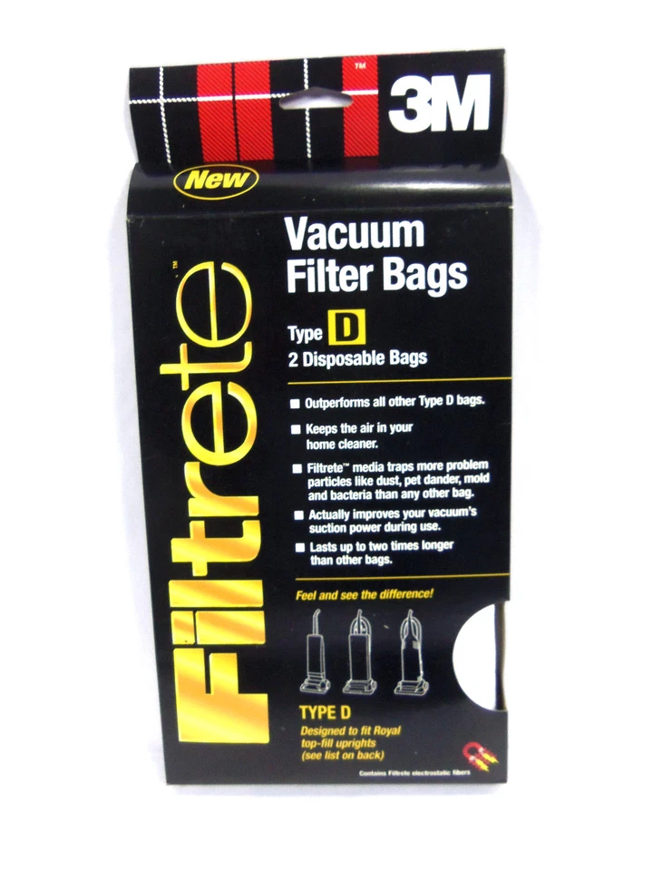 Bolsas de filtro de vacío 3M Royal tipo D Filtrete paquete de 2 bolsas NUEVO   Foto 1 de 1
