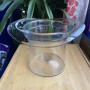 BLENKO 1984 Art Glass Top Hat Ice Bucket Vase 8.5 X 12” Clear 8432 - Picture 1 of 10