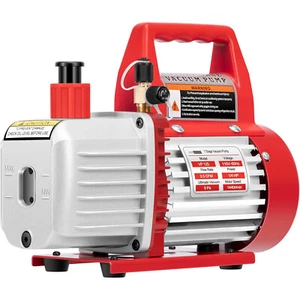 3.5CFM 1/4HP Rotary Vane Vacuum Pump HVAC AC Air Tool Single-Stage w/ Oil Bottle - Picture 1 of 7