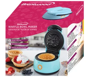 Brentwood TS-1401BL Single Bowl Mini Waffle Maker Blue 750W 120 Volt NUEVO - Imagen 1 de 5