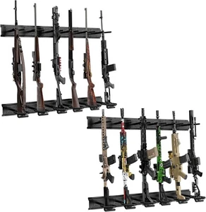 12-Slot Wall-Mounted Gun Rack Made of Heavy-Duty Steel for Your Collection - Picture 1 of 10