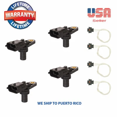 4 pcs Camshaft Sensor + connectors Fits: Buick Cadillac Chevrolet Saab Suzuki - Image 1 of 4