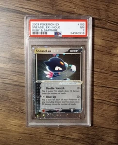 Sneasel EX 103/109 EX Ruby & Sapphire Holo Pokemon - PSA 7 NM - Picture 1 of 2