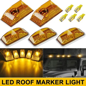 Pack of 5 Amber Lens Cab Marker Roof Running Lights for Hummer H2 SUT SUV 03-09 - Picture 1 of 10