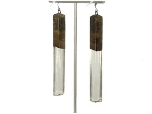 Earrings, Handmade Driftwood and resin Dangle Earrings, Nature earrings - Picture 1 of 12