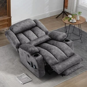 Lay Flat Dual Motor Power Lift Recliner for Elderly Big Tall w/Extended Footrest - Picture 1 of 36
