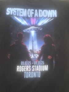 2025 System Of A Down Tour UFO Shirt 2XL XXL Rogers Stadium Toronto Canada - Foto 1 di 5