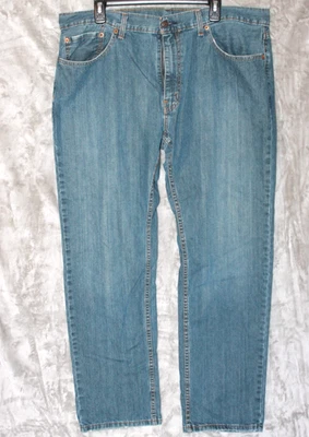 Levis 559 Jeans Mens 38x32 Blue Dark Wash Cotton Stretch Relaxed Fit Workwear - Image 1 of 4