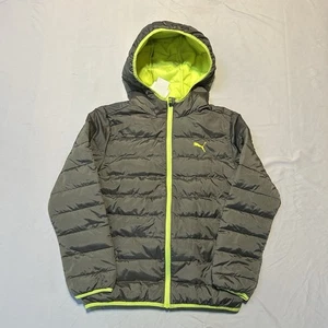 Chaqueta con Capucha Puma Niños Puffer Cremallera Gris Neón Talla Grande (14-16) - Imagen 1 de 8