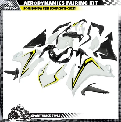 WOLFLINE Bodywork Fairing Kit For HONDA CBR 500R 2019-2021 ABS White Black - Imagem 1 de 4