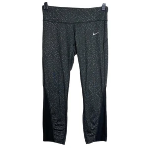 Nike Laufleggings Damen XS schwarz grau Dri Fit Meteor Capri geometrisch Gym - Bild 1 von 9