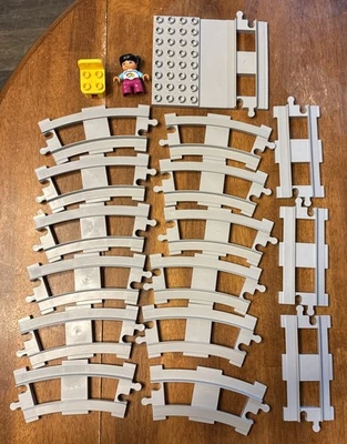 Lego Duplo Steam Train Track Only Set 10874 18 Track Pieces Chair Passenger - Image 1 of 4