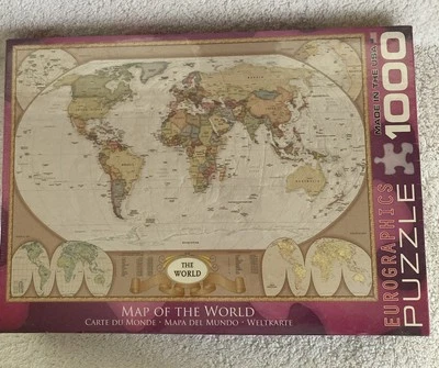 EuroGraphics Map of The World Jigsaw Puzzle 1000-Piece Brand New - Image 1 of 3