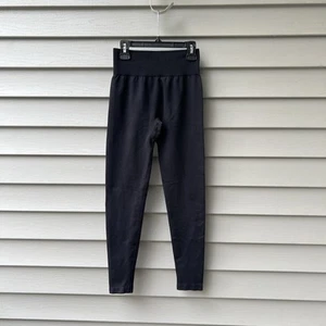 OQQ Yoga Leggings Ribbed Seamless High Waist Black Women's Size S - Picture 1 of 13