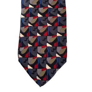 Corbata para el cuello para hombre Art Deco italiano de seda para usar ancha audaz funky JT BECKETT - Imagen 1 de 4
