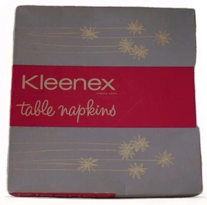 New Vintage Kimberly Clark Kleenex 50 Table Napkins Twin Server Box 1960 - Picture 1 of 2