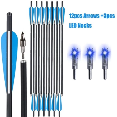 Pernos de ballesta de carbono flechas de caza de 20 pulgadas +/o levas iluminadas tiro con arco Foto 1 de 4