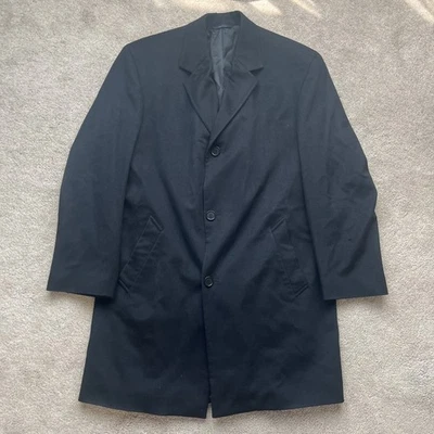 Brooks Brothers Overcoat Mens 44 Loro Piana Storm System Brookstorm Black Wool - Image 1 of 4