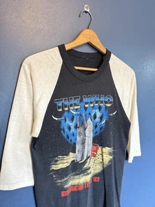 Vintage 1982 The Who American Tour Black Raglan Band Tee Shirt Size Small/Medium - Picture 1 of 6
