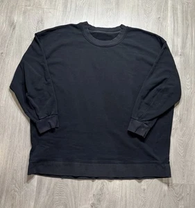 Lululemon Sweatshirt Womens 12 Black Perfectly Oversized Softstreme Terry Fleece - Picture 1 of 7