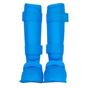 Woosong Blau Karate Schienbein Spannschoner Fußschutz Ausrüstung Sparring - Bild 1 von 6