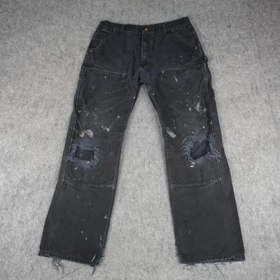 Vintage Carhartt Pants Mens 38x34 Black Double Knee Work Carpenter B01 BLK Y2K - Image 1 of 4