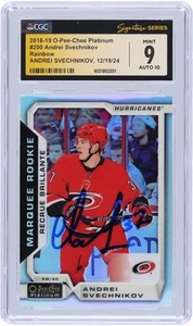 Andrei Svechnikov Hurricanes Signed 2018-19 Upper Deck #200 CGC 9/10 Rookie Card - Picture 1 of 3