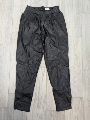 Charles Klein Leather Pants Women’s Sz 12 (26x28) Biker Emo Goth Club Rave 156 - Image 1 of 4