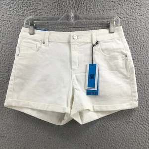 Refuge Denim Rio Shorts Womens 5 White Mid Rise Push Up Zip Fly Casual NEW - Picture 1 of 20