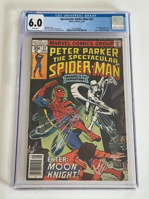 Spectacular Spider-Man #22 CGC 6.0 White Pages | First Moon Knight w Spider-Man - Image 1 of 2