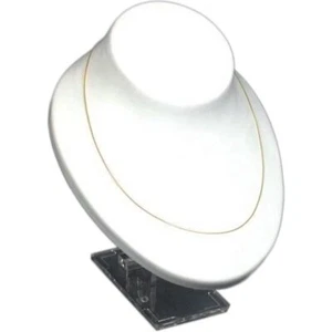 White Adjustable Plastic Necklace Bust Jewelry Display 6 1/4" x 7 1/4" - Picture 1 of 1