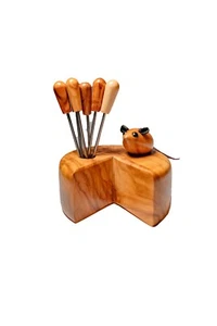 Set for snacks with 6 forks - mouse on a cheese - Picture 1 of 4