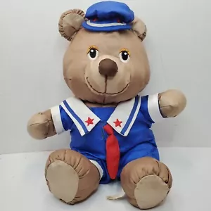 Vintage Potpourri Press Blankies Boy Sailor Bear 13" Nylon Plush STAINED - Picture 1 of 9