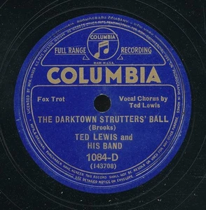 78tk-Jazz-COLUMBIA 1084-D-Ted Lewis and his Band ..Blue label - Imagen 1 de 2